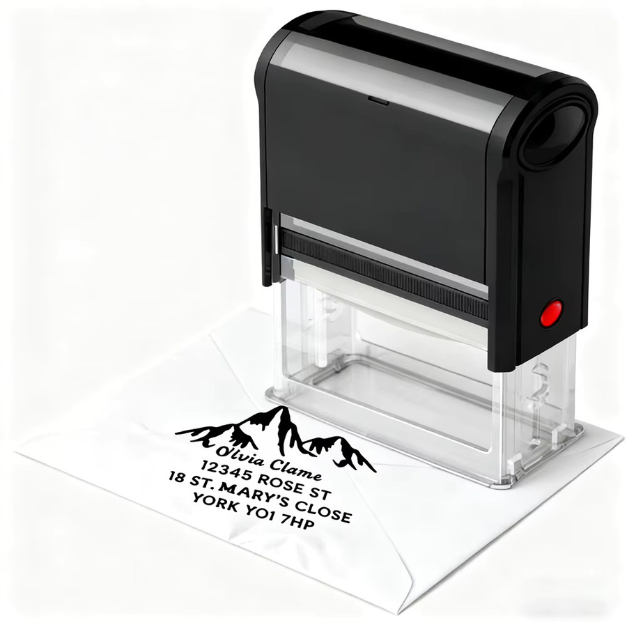 Personalisierter selbstfärbender Stempel mit individuellem Logo oder Text in Rot - Bild 4