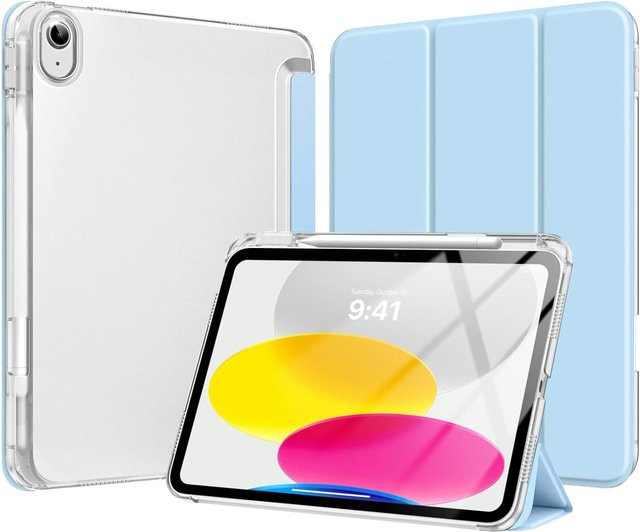 Apple iPad 11th 2025 A16 Klapphülle aus PU-Leder mit magnetischem Ständer und Stifthalter in Transparent - Bild 1