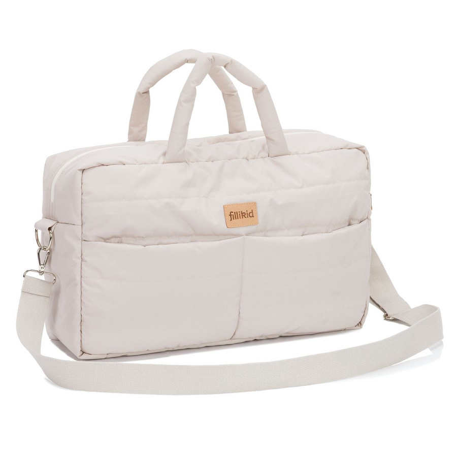 Fillikid Wickeltasche Toulouse mit Wickelauflage und Fächern in Greige/Beige/Weiß - Bild 1