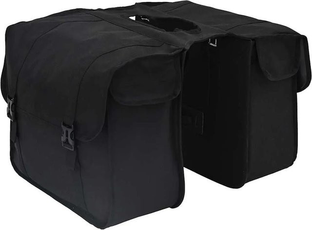 vidaXL Fahrradtasche Schwarz aus Polyester B/T/H: 40 x 18,5 x 35 cm - Bild 1