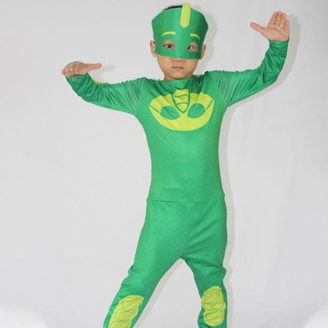 Noblekids PJ Masks Kostüm, Catboy Owlette Gekko Jumpsuit, grün - Bild 1