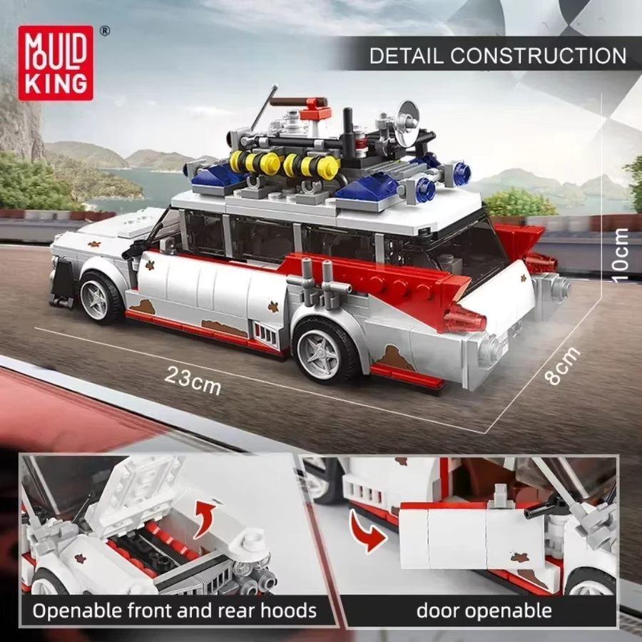 MOLD KING Ghostbusters Mini-Geisterbus-Modell ECTO-1, technisches Automodell, ab 8 Jahren - Bild 3