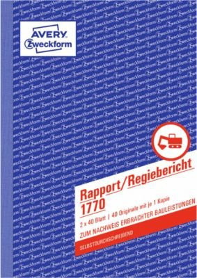 Avery Zweckform Regiebericht Rapport Formular 1770 DIN A5 in Weiß und Gelb - Bild 2