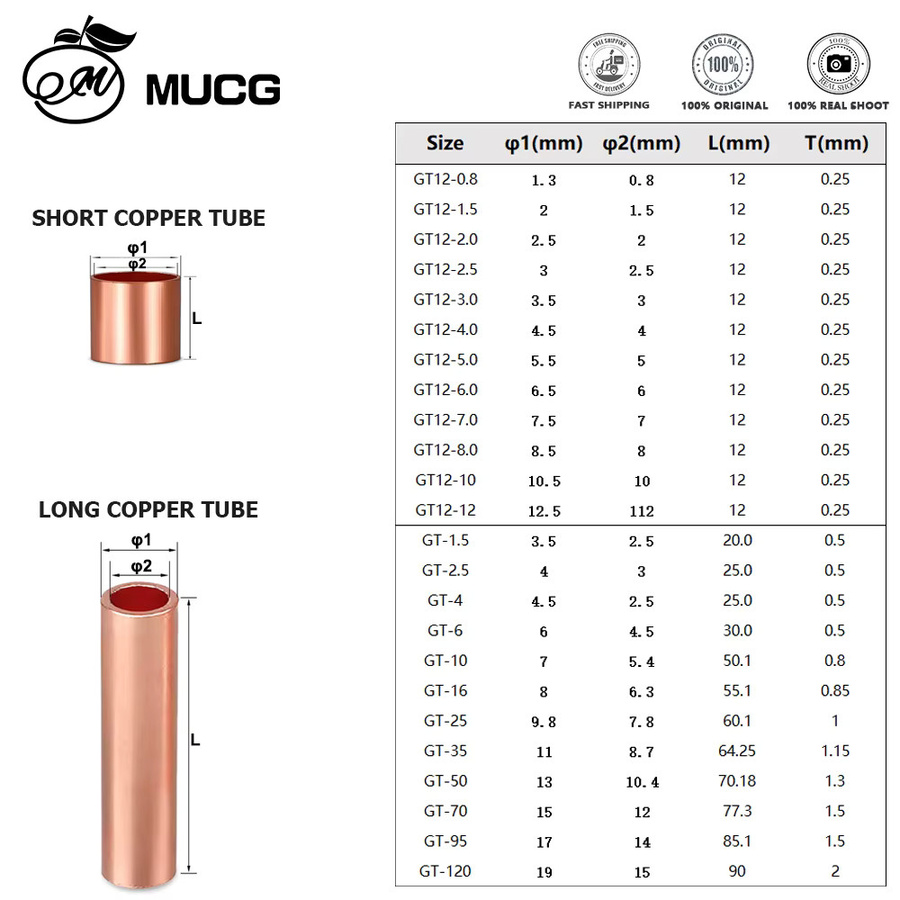 MUCG Kupfer-Rohrverbinder und Drahtverbinder aus Messing in Gold - Bild 2