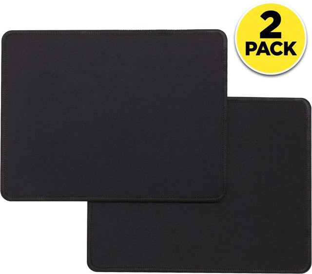 2er-Pack Mairuige Mauspads in Schwarz mit genähtem Rand und rutschfester Unterseite für PC und Laptop - Bild 1