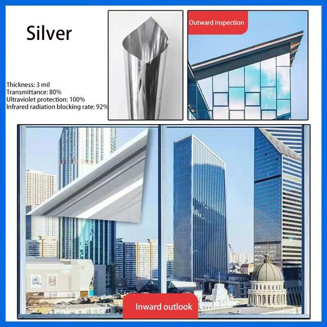 Charming Homem Nano-Wärmedämmfensterfolie in Silber mit UV-Blockierung und Sonnenschutz, Breite: 40 cm, Länge: 5 m - Bild 1