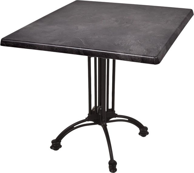 DELUKE Bistrotisch JELENA quadratisch in Schwarz für Café, Restaurant und Außenbereich, B/T/H: 80 x 80 x 61 cm - Bild 1