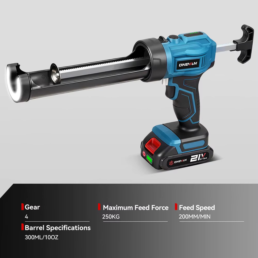 ONEVAN Akku-Kartuschenpistole Blau, Schnurlose elektrische Glasklebepistole kompatibel mit Makita 18V Akku - Bild 2