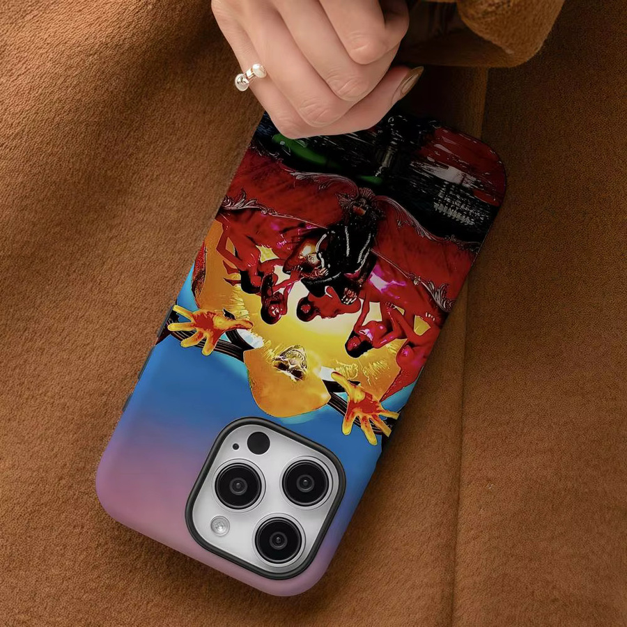 O-OsamaSon Jump-Out Handyhülle für iPhone 12 bis 17 Pro Max Plus, glänzende HD-Doppelschicht-Flüssighartschale, weiß und mehrfarbig - Bild 4