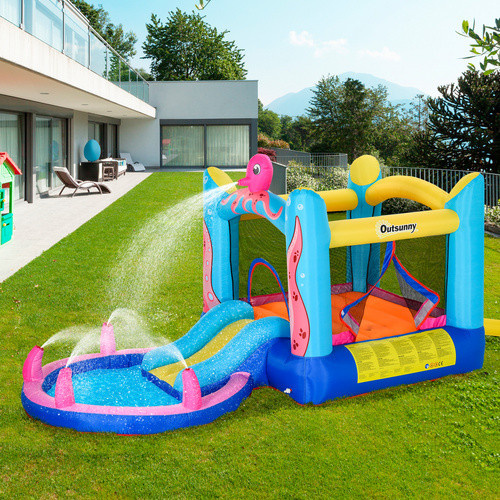 Outsunny Hüpfburg bunt mit kleinem Pool ab 3-8 Jahren - Bild 2