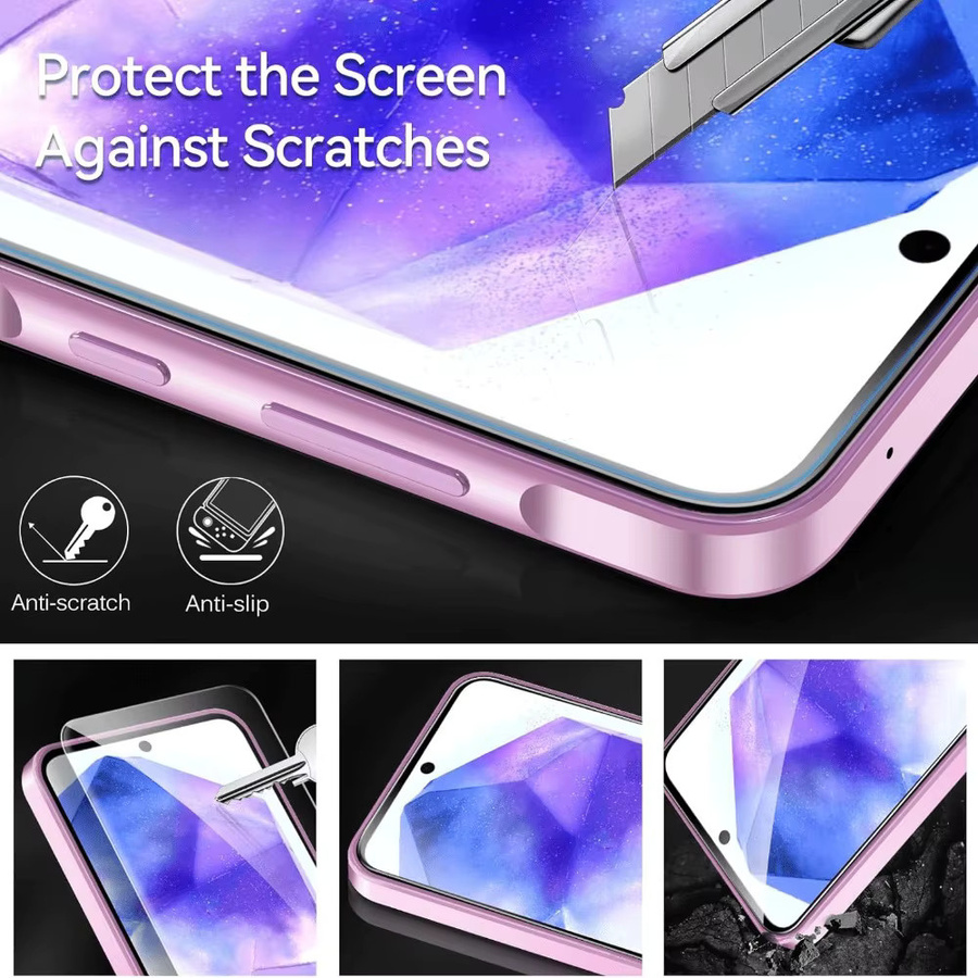 4er-Pack Ultraklare Displayschutzfolie aus gehärtetem Glas für Samsung Galaxy A05 A16 A25 A36 A55 A56 A15 A26 A35 A41 A53 A73 in Transparent - Bild 4