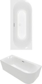 Villeroy & Boch Oval-Badewanne Loop & Friends aus Acryl in Weiß, B/T/H: 170 x 75 x 60 cm - Bild 1