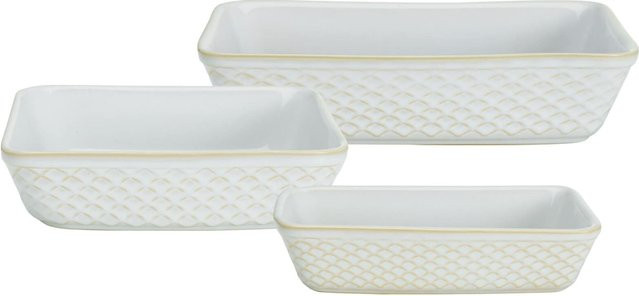 Ritzenhoff & Breker Kiruna Auflaufformen aus Porzellan 3er Set, weiß, quadratisch - Bild 1