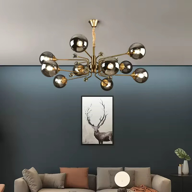 MZISOSOD Moderne Pendelleuchte Moonriver in Smoke Grey mit minimalistischem Bohnen-Design für Wohnzimmer und Flur - Bild 2