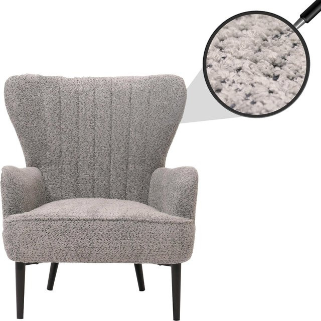 MCW Lounge-Sessel K37 in Grau aus Chenille im Retro-Vintage-Stil - Bild 1