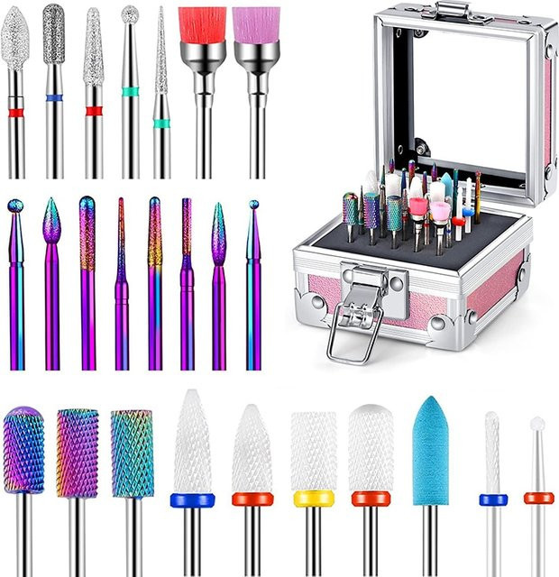 JEARLYU Maniküre Set, elektrischer Nagelbohrer mit Wolframkarbid-Bits, 25 Stück - Bild 1