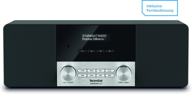 TechniSat Cablestar 400 Stereo Kabelradio mit OLED-Display und Fernbedienung schwarz - Bild 1