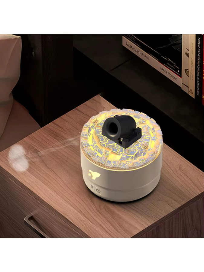 APWIKOGER Aroma-Diffuser Vulkanischer Riss-Effekt mit Licht und Duftfach in Weiß - Bild 5