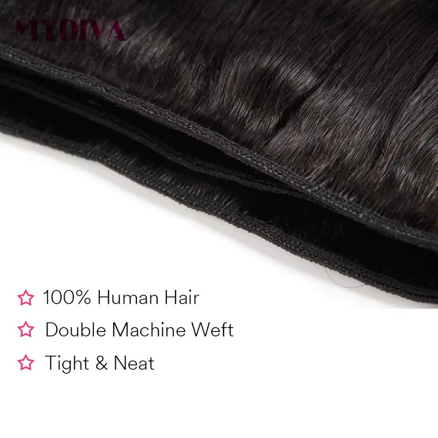 Brasilianische Gerade Haar Bundles Remy Menschenhaar Extensions, Schwarz, Damen - Bild 4