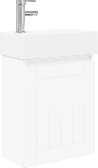 vidaXL Badezimmer Waschtischunterschrank mit Waschbecken in Weiß, Wandmontage, Modernes Design - Bild 1