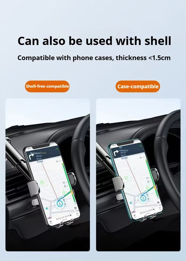 Riangle Handyhalter für das Auto mit Schwerkraftsensor und Luftauslass in Schwarz Frosted - Bild 5