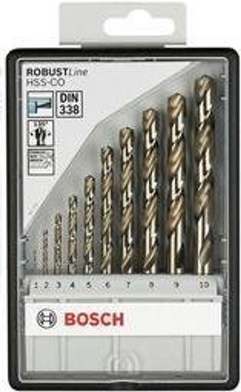 Bosch Robust Line HSS-Co Metallbohrer-Set aus Edelstahl, 10-teilig, Silber - Bild 2