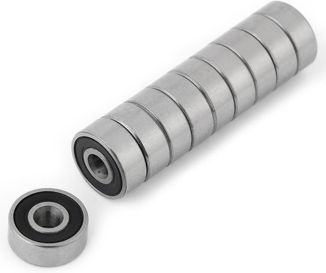 10er Set TOMTOP JMS 6232RS Miniatur Rillenkugellager Doppel Gummi Versiegelt in Silber, Durchmesser: 3 mm, Breite: 10 mm, Höhe: 4 mm - Bild 1