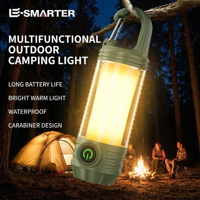 ESMARTER Wiederaufladbare LED Taschenlampe mit COB-Licht, multifunktionale wasserdichte Außenleuchte für Camping und Reisen - Bild 1