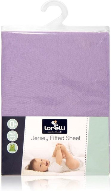Lorelli Babybett Spannbetttuch aus Jersey in Lila, B/T: 120 x 60 cm - Bild 1