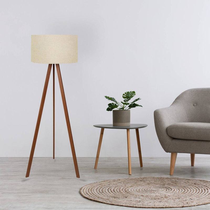 Opviq Stehlampe beige im skandinavischen Design mit E27 Fassung, B/H/T: 38 x 140 x 38 cm - Bild 2