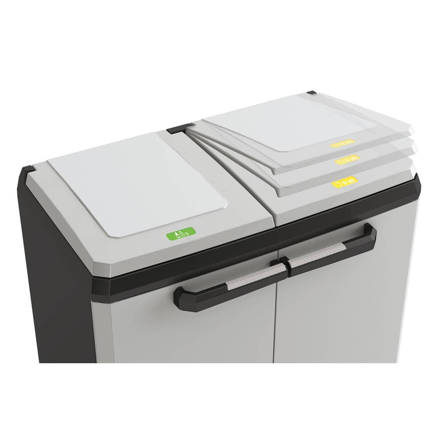 Keter Recyclingschrank Split Basic Mülltrennsystem Grau Kunststoff B/H/T: 68 x 85 x 39 cm - Bild 3