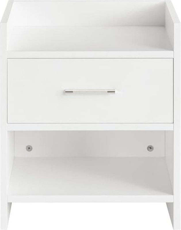 SoBuy Nachttisch in Weiß mit 1 Schublade im minimalistischen und modernen Design B/T/H: 35 x 38 x 45 cm - Bild 1