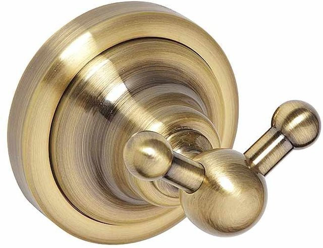 Brillantbad BETRO Doppelkleiderhaken aus Messing in Bronze, B/T/H: 6,5 x 6,5 x 6,5 cm - Bild 1