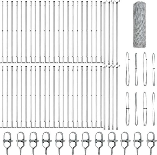 vidaXL Zaunpfosten aus Stahl in Silber, Höhe: 80 cm, Breite: 25 mm - Bild 1
