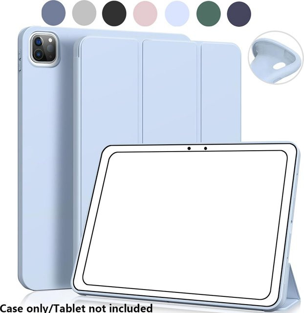 PHYLYN Smart Cover iPad Hülle mit weicher TPU-Rückseite und Trifold-Stand für iPad Pro, Air und Mini in Schwarz oder Blau - Bild 1