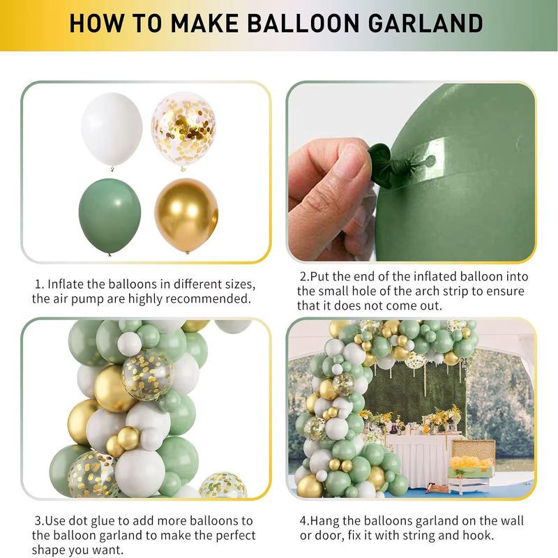 108-teiliges Latex-Ballonbogen-Set in Grün und Mehrfarbig für deine Dekoration bei Geburtstagen oder Hochzeiten - Bild 3