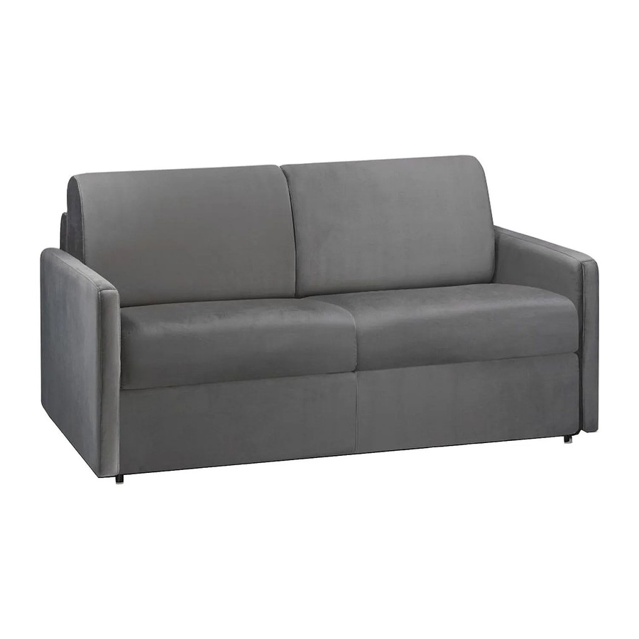 Vente-unique Schlafsofa Calife in Anthrazitgrau mit Samtbezug, Breite: 150 cm - Bild 2