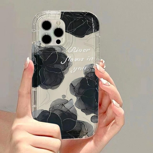 TUNEDEE Handyhülle mit Ölgemälde Blumen Design für iPhone Modelle, Stoßfeste weiche Rückseite, Multicolor - Bild 1
