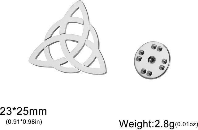 Irische Knotenbrosche, Edelstahl, Damen Herren, weiß - Bild 1