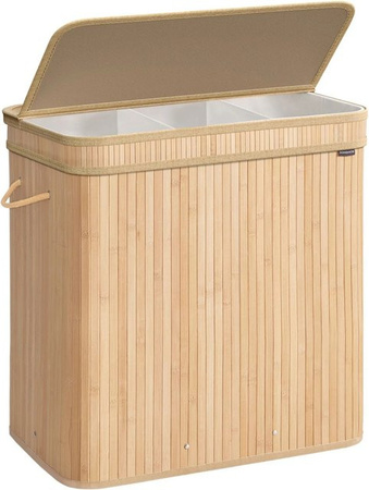 Songmics Wäschesammler Ronex mit 3 Fächern in Beige