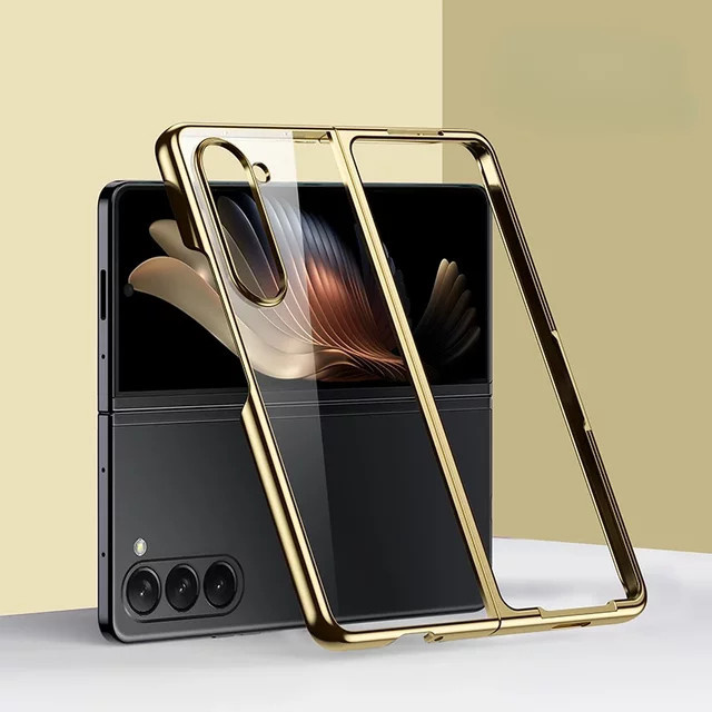 Transparente Handyhülle mit Galvanisierung für Samsung Galaxy Z Fold 7 6 5 4 3 Clear Hard Shell Anti Drop Cover - Bild 1