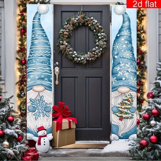 VIKAMA Weihnachts-Banner mit blauem Zwerg-Logo zur Dekoration für dein Gateway, Blau, B/H: 180 x 30 cm - Bild 1