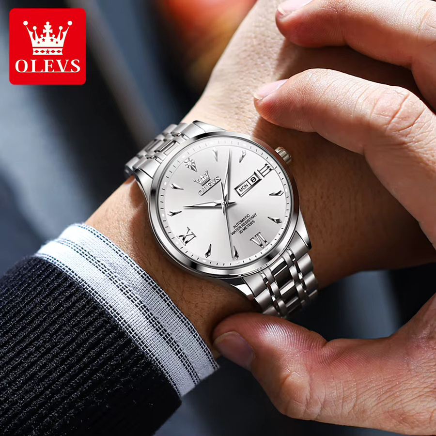 OLEVS Armbanduhr Automatik, Edelstahl, Bicolor, Herren - Bild 6