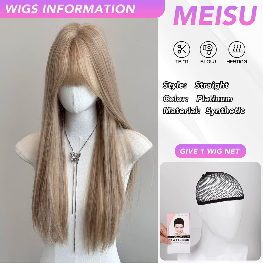 MEISU Perücke, synthetisch, platin, glatt, Damen - Bild 2
