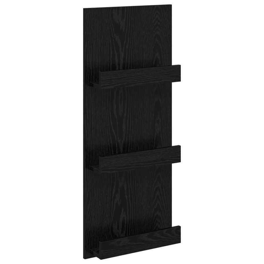 vidaXL Magazinregal in Schwarz und Eichen-Optik, B/T/H: 43 x 11 x 102 cm - Bild 2