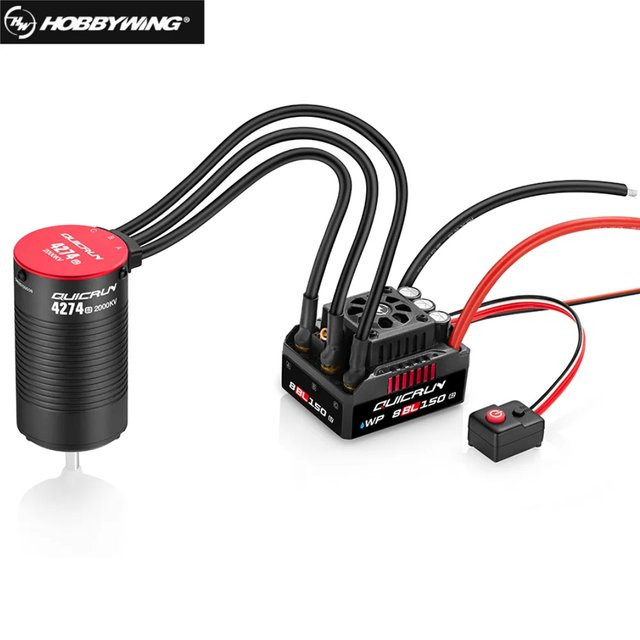 Hobbywing QuicRun WP 8BL150 150A G2 Wasserdichter bürstenloser Regler mit 4274SL 2000KV / 4268SL2600KV bürstenlosen Motoren für 1:8 RC Car - Bild 1