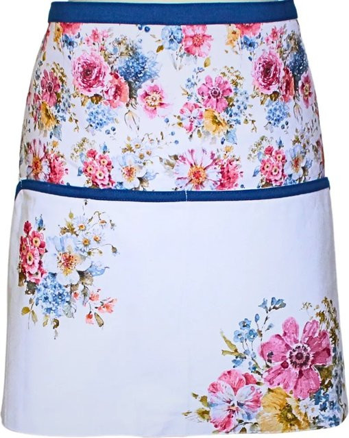 Dekohelden24 Gartenschürze aus 100% Baumwolle Motiv Garden Flower Farbe Cream H x B: 45 x 75 cm - Bild 1
