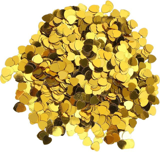 3000 Stück Herzförmiges Konfetti in Gold für Valentinstag und Hochzeiten als Party-Dekorationszubehör - Bild 1