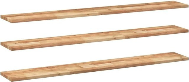 vidaXL Schweberegale Set aus 3 Stück aus Massivholz Akazie, Ölbehandelt, Braun, B: 160 cm, T: 20 cm, H: 2 cm - Bild 1