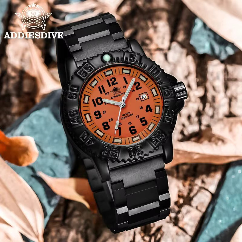 Addies Armbanduhr, Quarz, Edelstahl, Textil, Schwarz, Herren - Bild 3